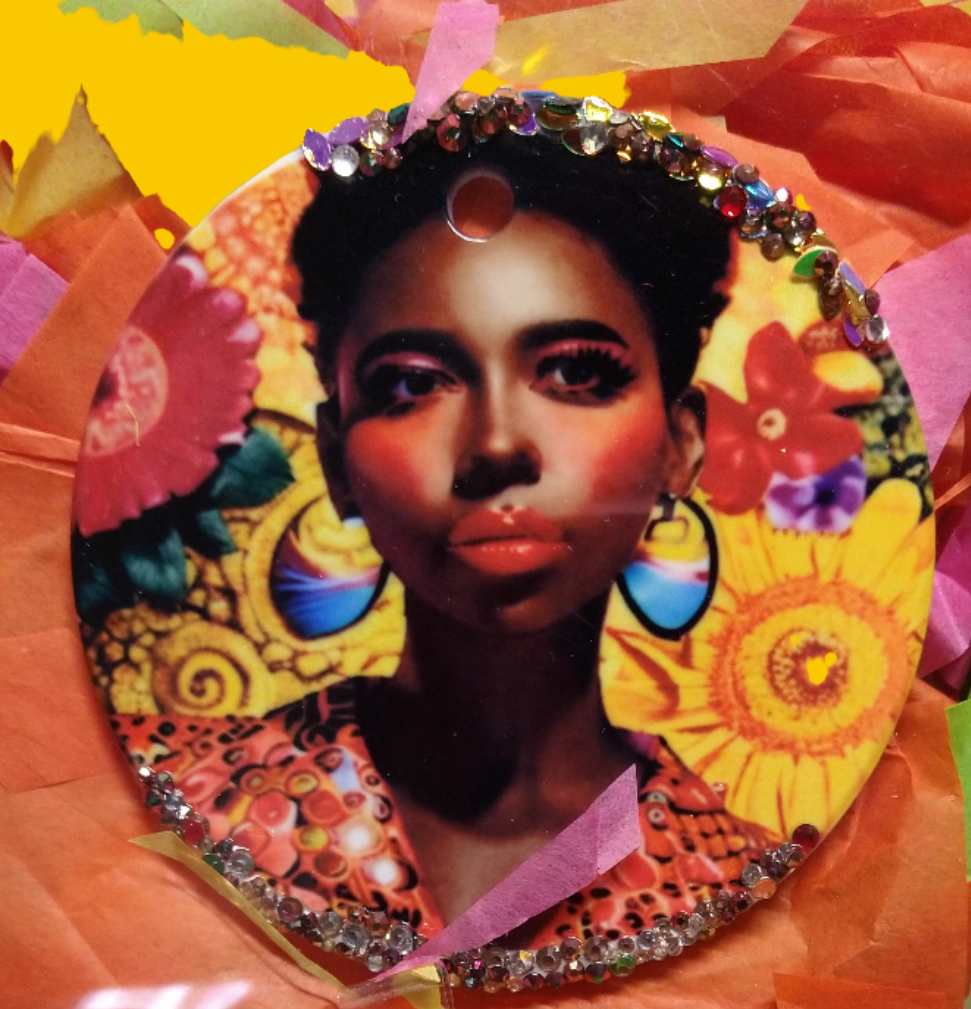 The Naomi, embellished Black Art Ornament